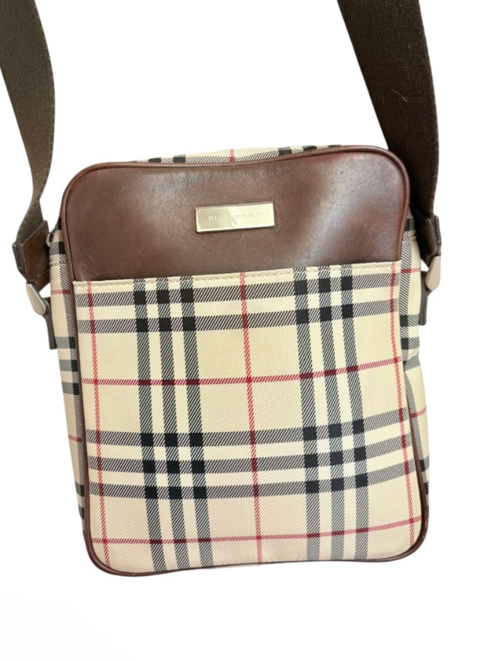 Burberry vintage nova check unisex crossbody messenger bag